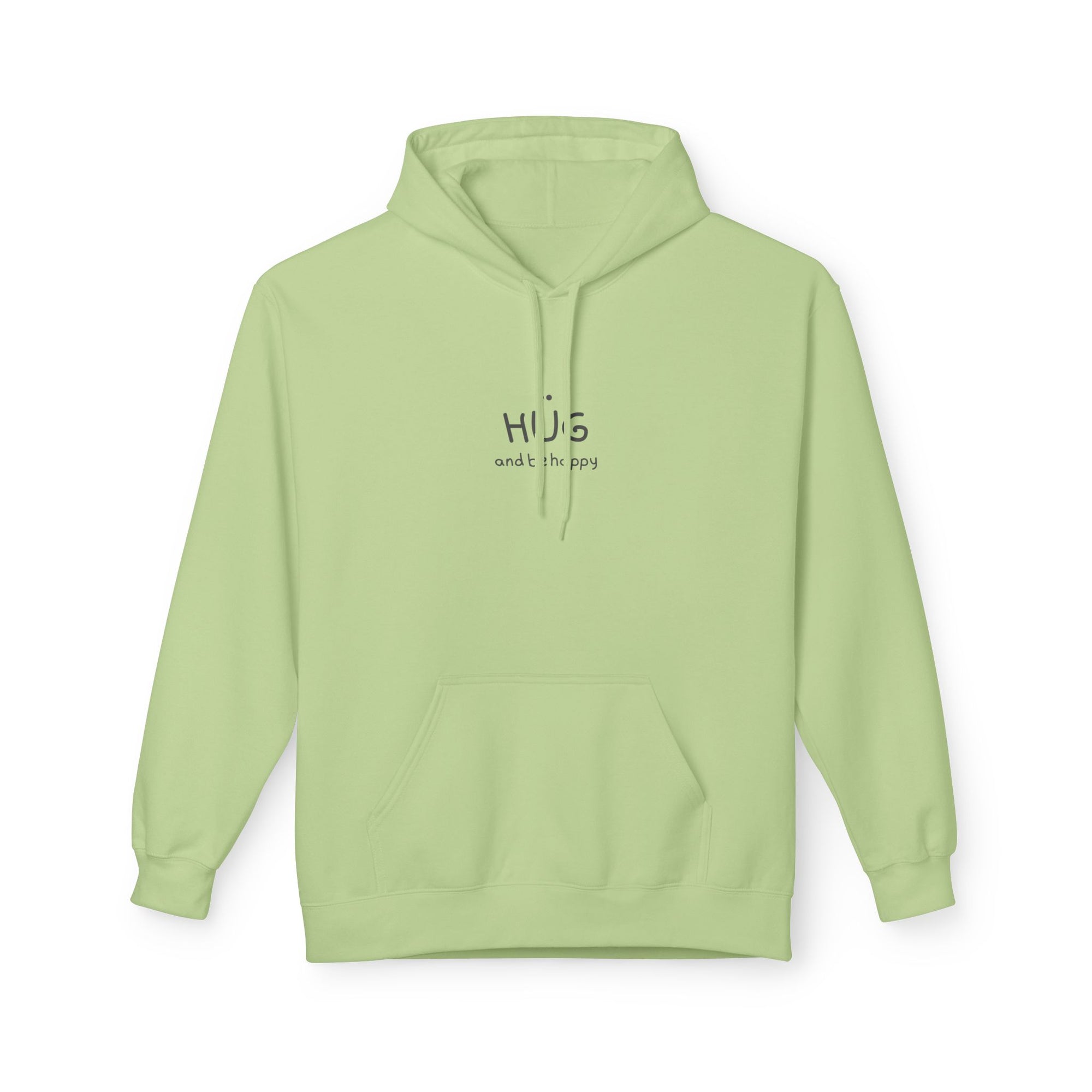 Spread some love with our "Hug and Be Happy" - Unisex Midweight Soft-style Fleece Hoodie for Ultimate Comfort (Click for MORE COLORS)