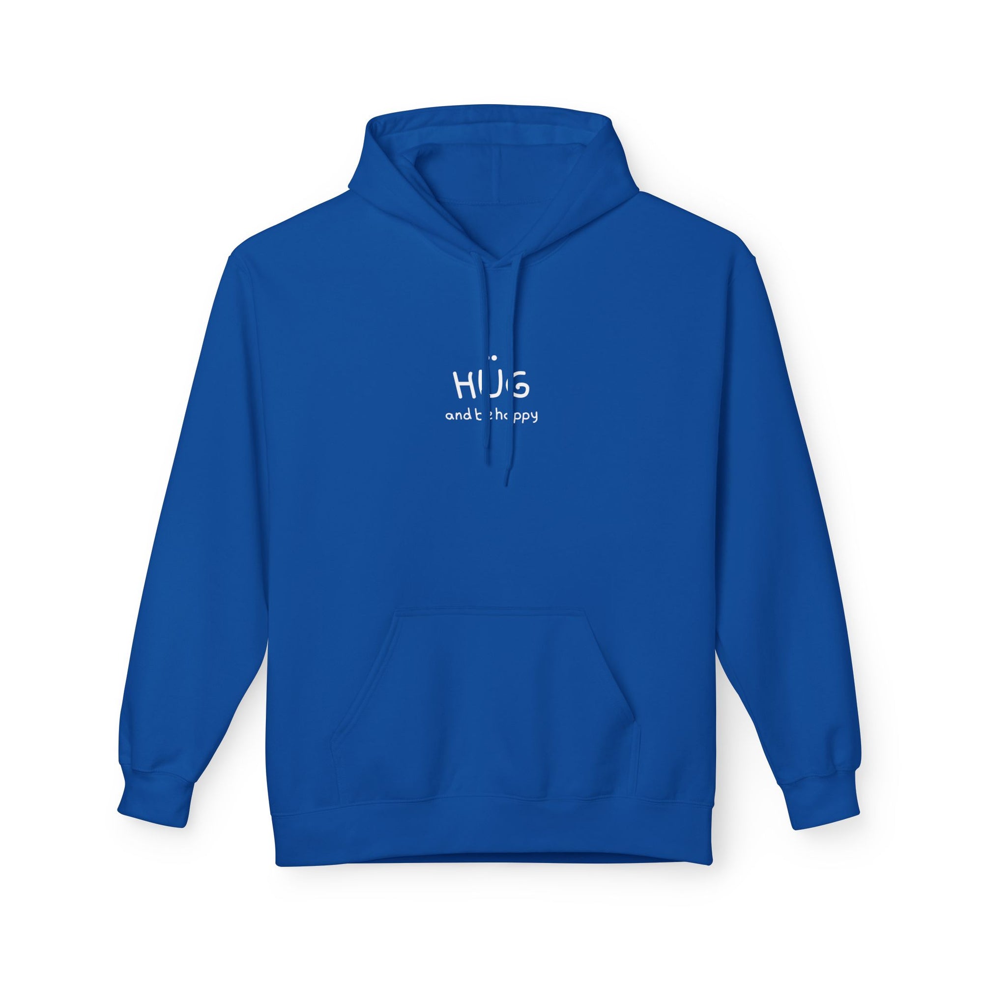 Spread some love with our "Hug and Be Happy" - Unisex Midweight Soft-style Fleece Hoodie for Ultimate Comfort (Click for MORE COLORS)