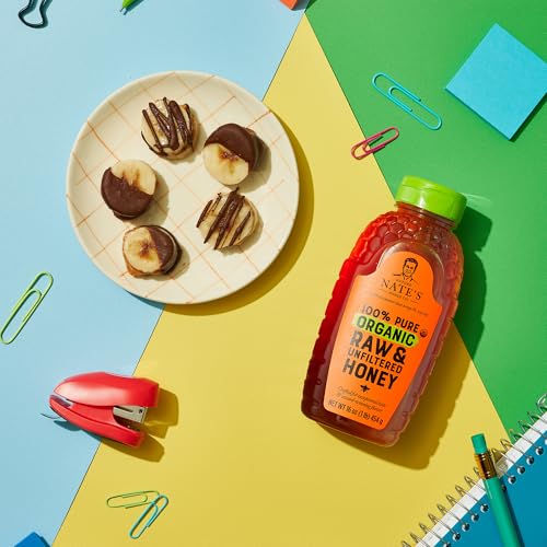 Nate's Organic 100% Pure, Raw & Unfiltered Honey - USDA Certified Organic - 16oz. Squeeze Bottle