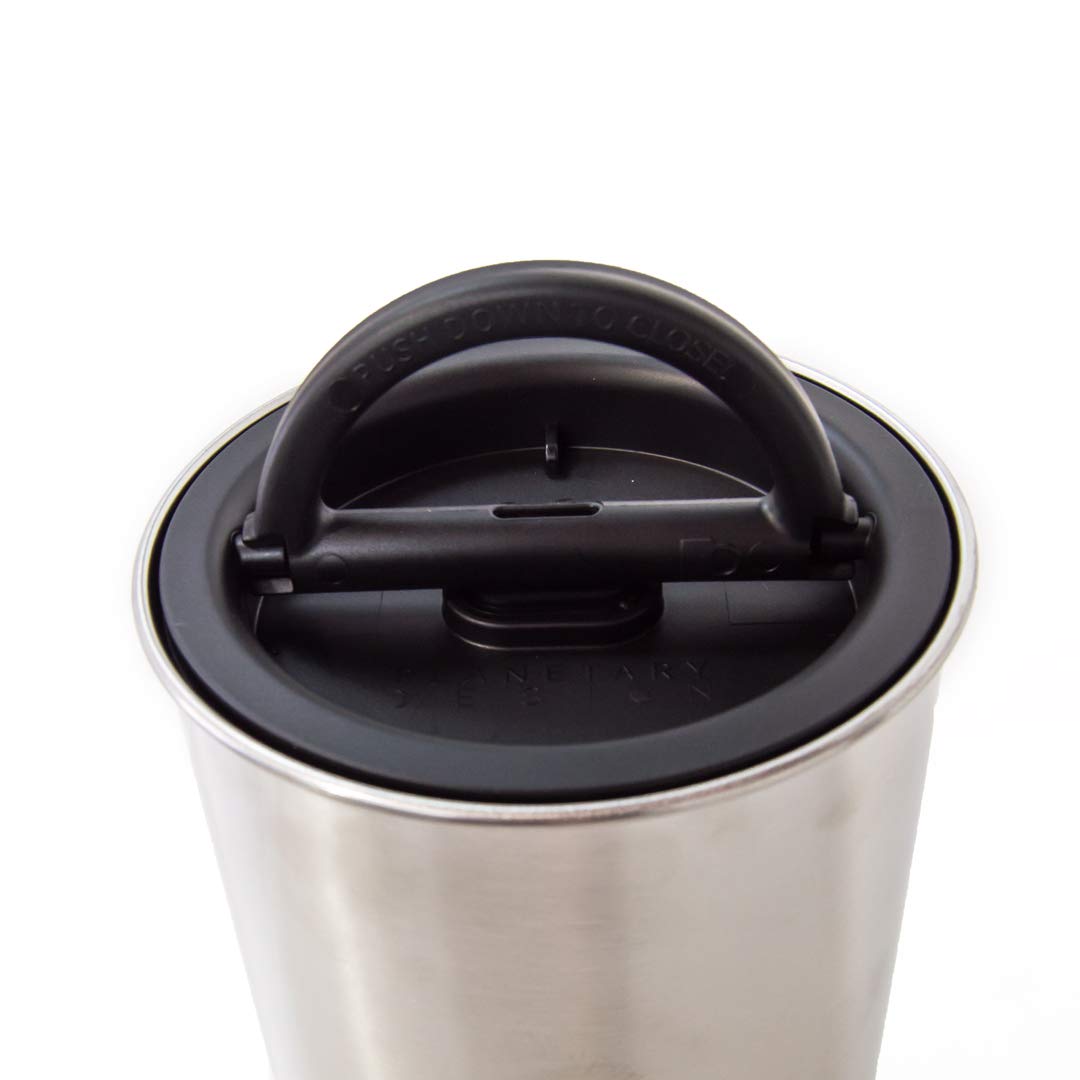 Planetary Design Airscape Stainless Steel Coffee Canister | Food Storage Container | US Patented Airtight Lid | Push Out Excess Air Preserve Food Freshness (Small, Brushed Copper)