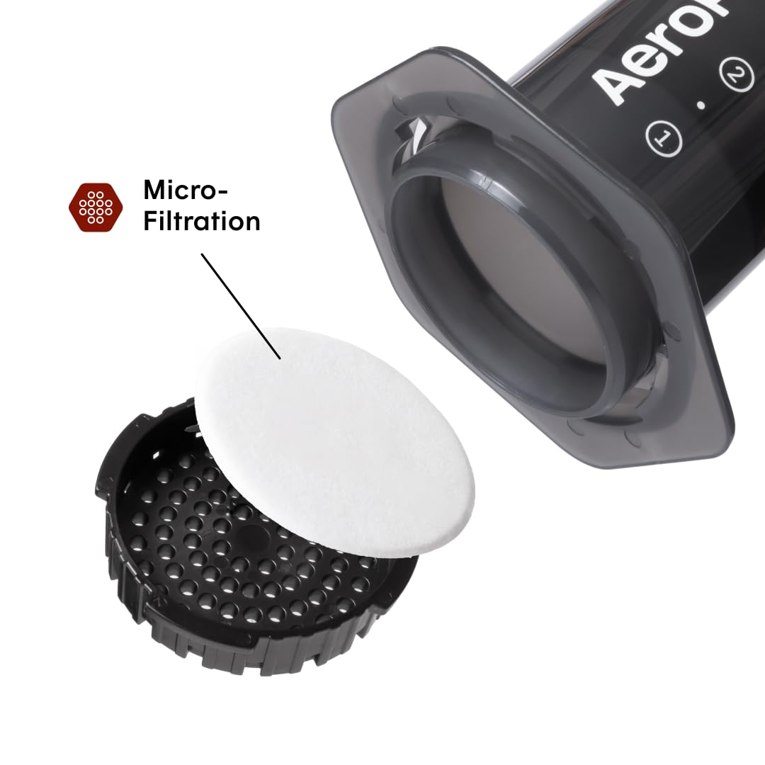 AeroPress Original Coffee Press – 3 In 1 Brew Method Combines French Press, Espresso, Full Bodied Coffee Without Grit or Bitterness, Small Portable Coffee Maker for Camping & Travel