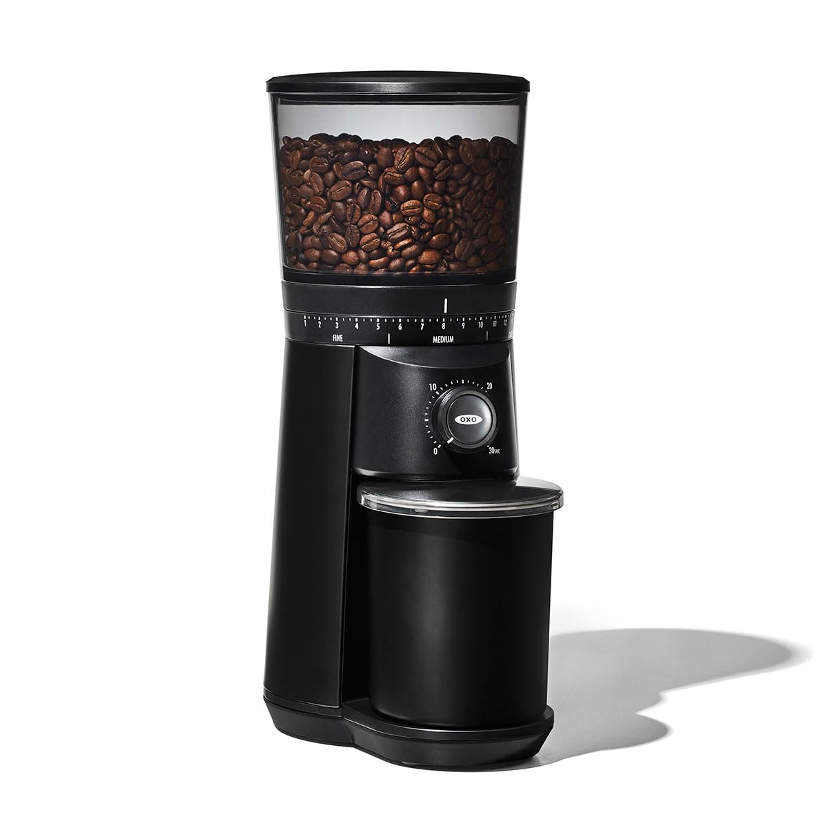 OXO Brew Conical Burr Grinder - Matte Black, Stainless Steel Burrs, One-Touch Automatic Smart Grind