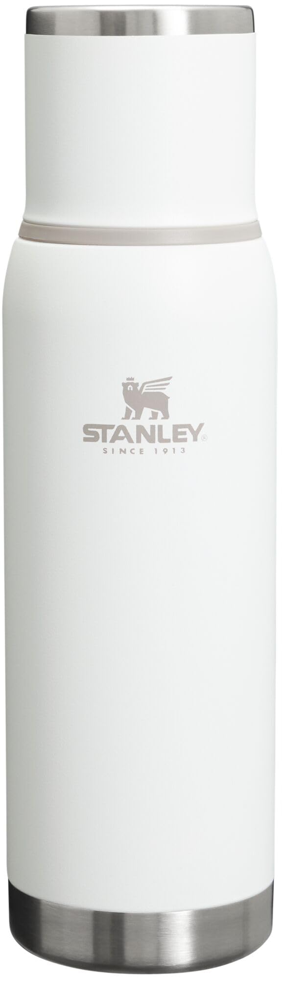 Stanley Adventure-To-Go Vacuum Bottle 1.1 qt | Wide Mouth with Leakproof Cup Lid | Keep Drinks Hot or Cold | Packable for Travel | Insulated Stainless Steel Thermal Bottle | BPA-Free | Frost