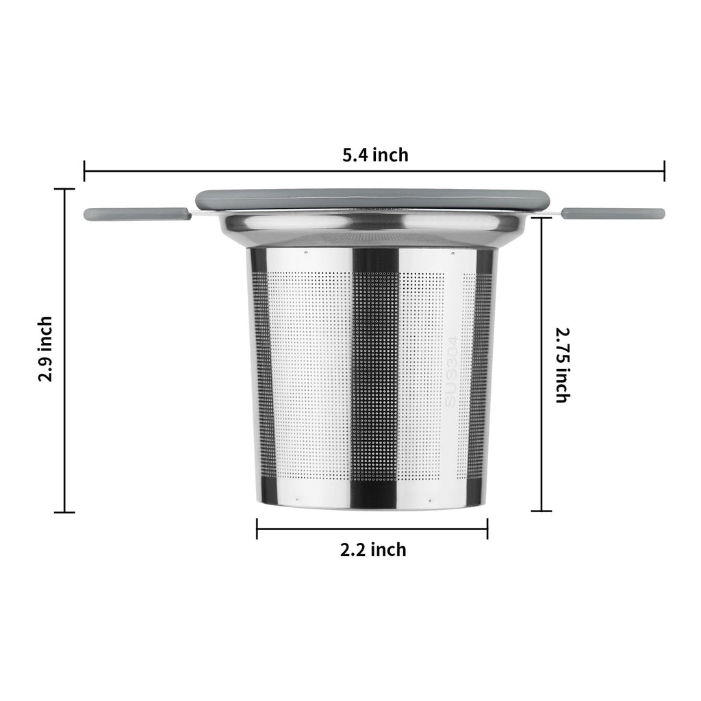 Ohtomber Tea Infuser Strainers, Stainless Steel Loose Leaf Tea Strainer Stepper with Heat Proof Double Handles, Extra Fine Mesh Ball Infusers, Diffuser Holder Filter for Mugs