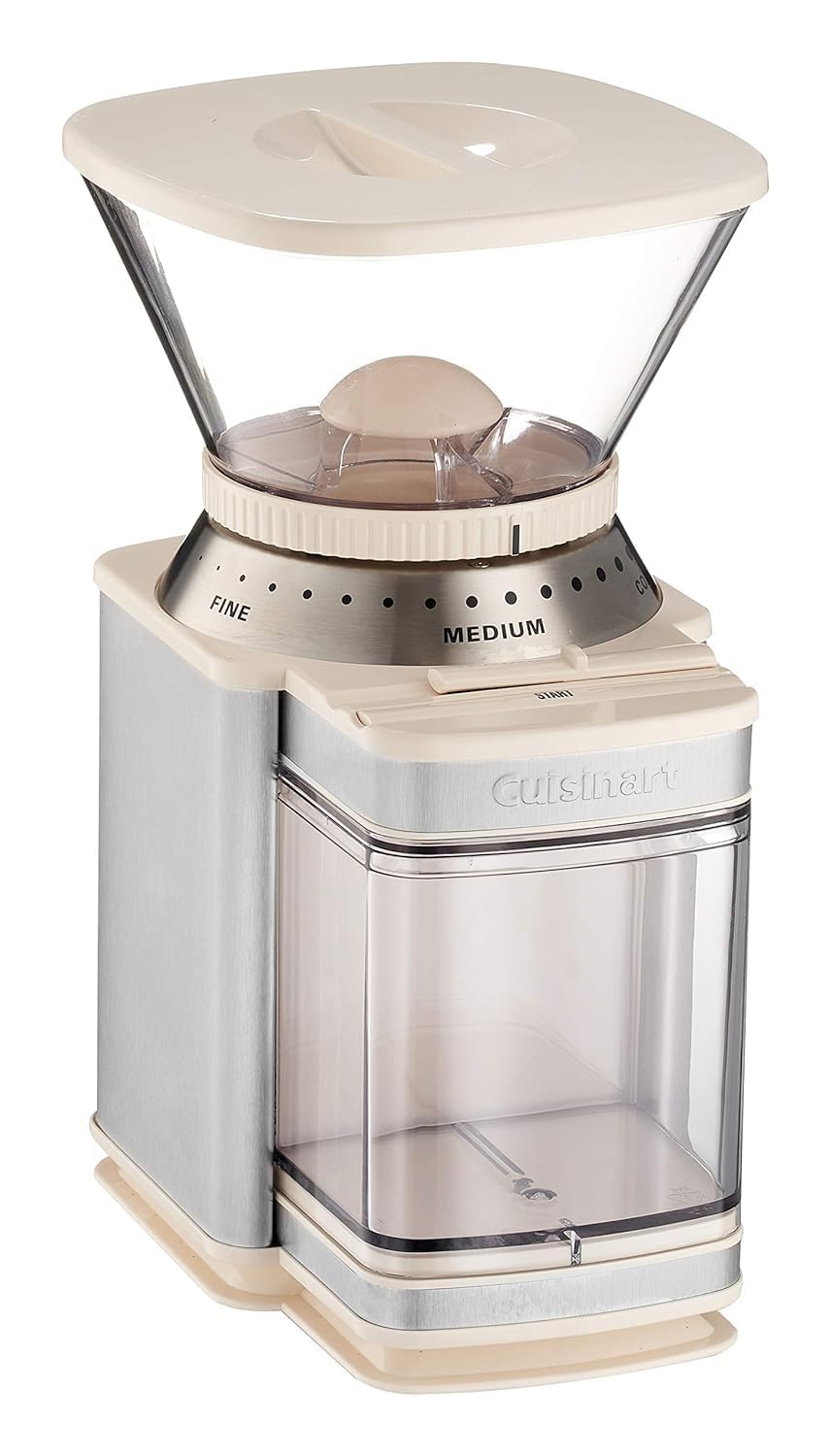 CUISINART Coffee Grinder, Electric Burr One-Touch Automatic Grinder with18-Position Grind Selector, Stainless Steel, DBM-8CRMP1, Cream