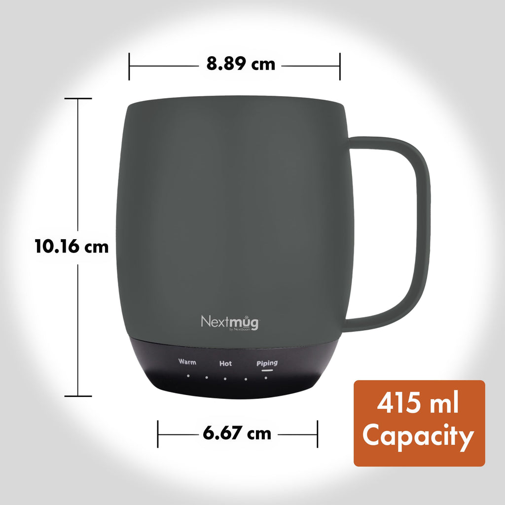 Nextmug - Temperature-Controlled, Self-Heating Coffee Mug (Graphite - 14 oz.)