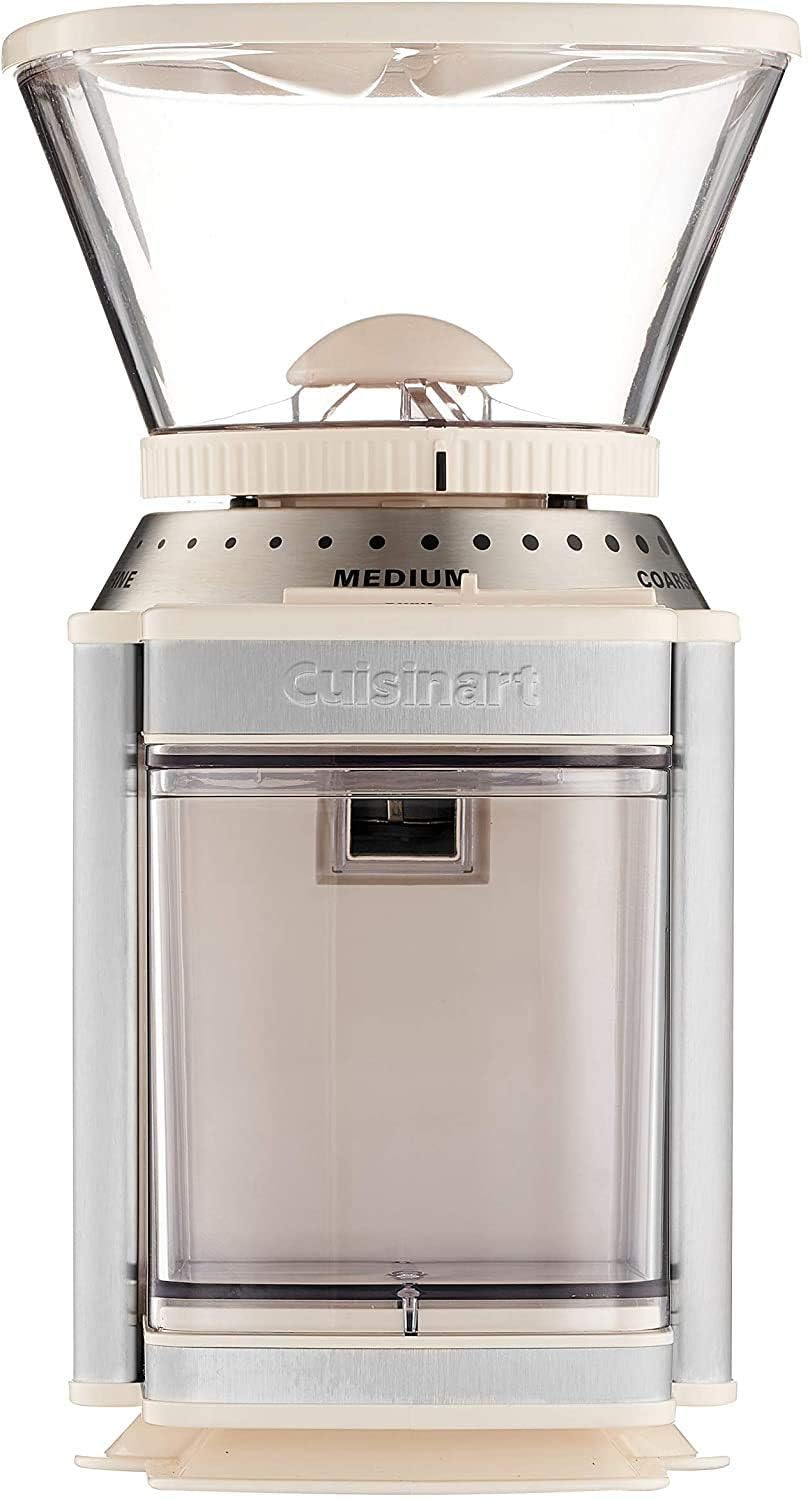 CUISINART Coffee Grinder, Electric Burr One-Touch Automatic Grinder with18-Position Grind Selector, Stainless Steel, DBM-8CRMP1, Cream