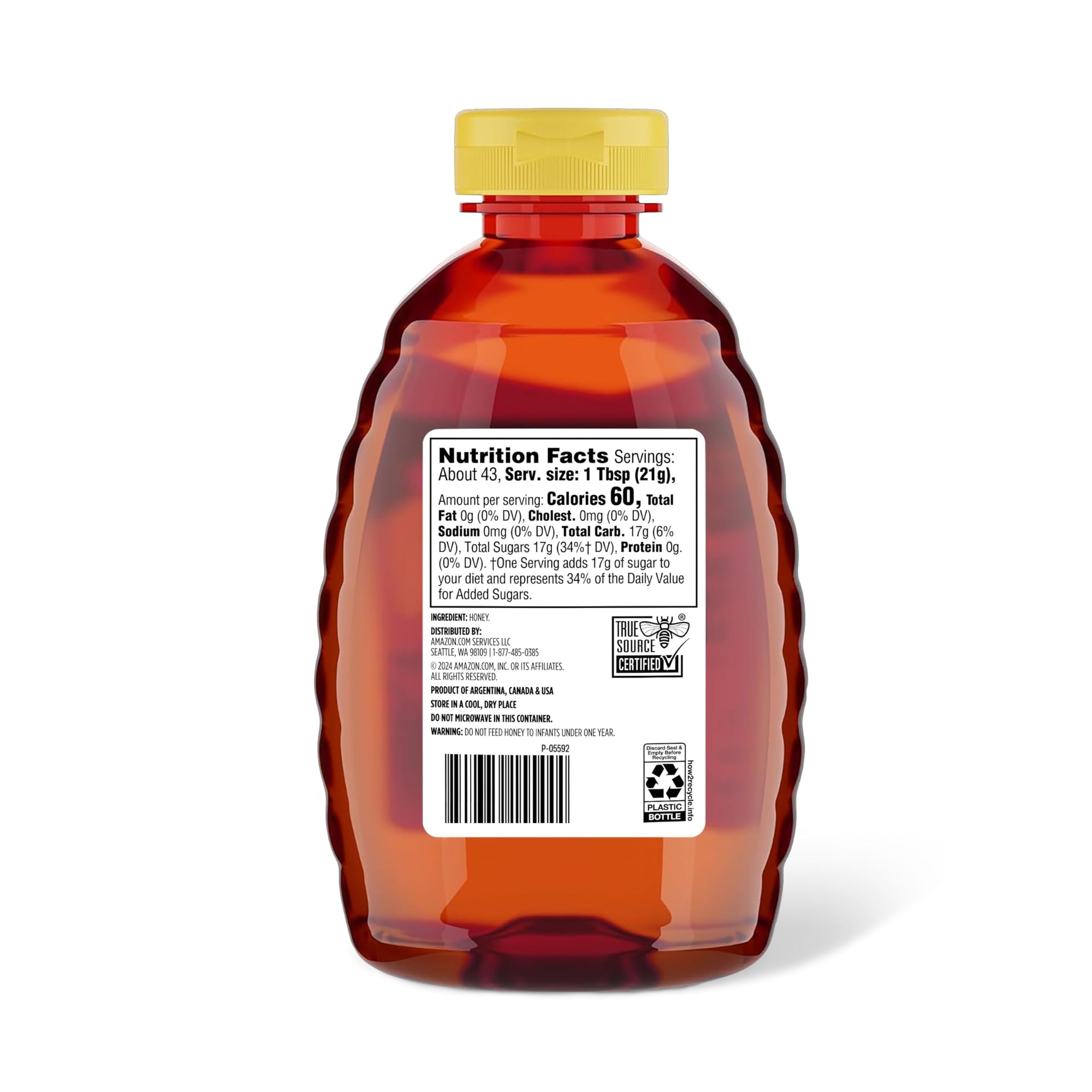 Amazon Grocery, Raw Wildflower Pure Honey, 2 Lb (Previously Amazon Fresh, Packaging May Vary)