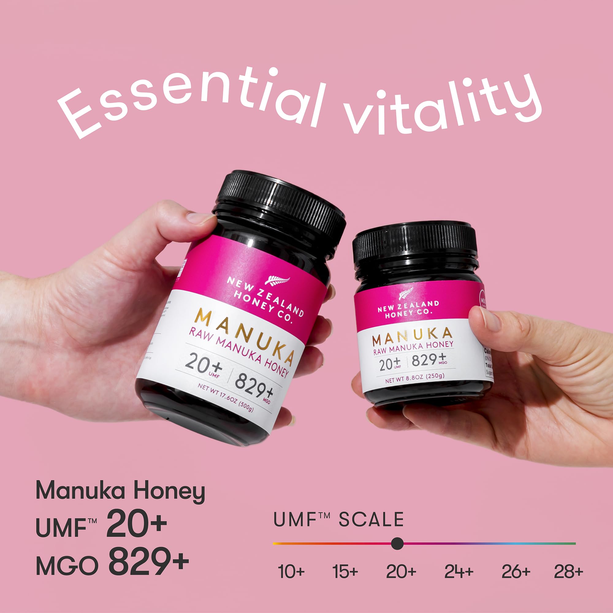 New Zealand Honey Co. Raw Manuka Honey UMF 20+ / MGO 829+ | UMF Certified Raw Honey | 8.8oz