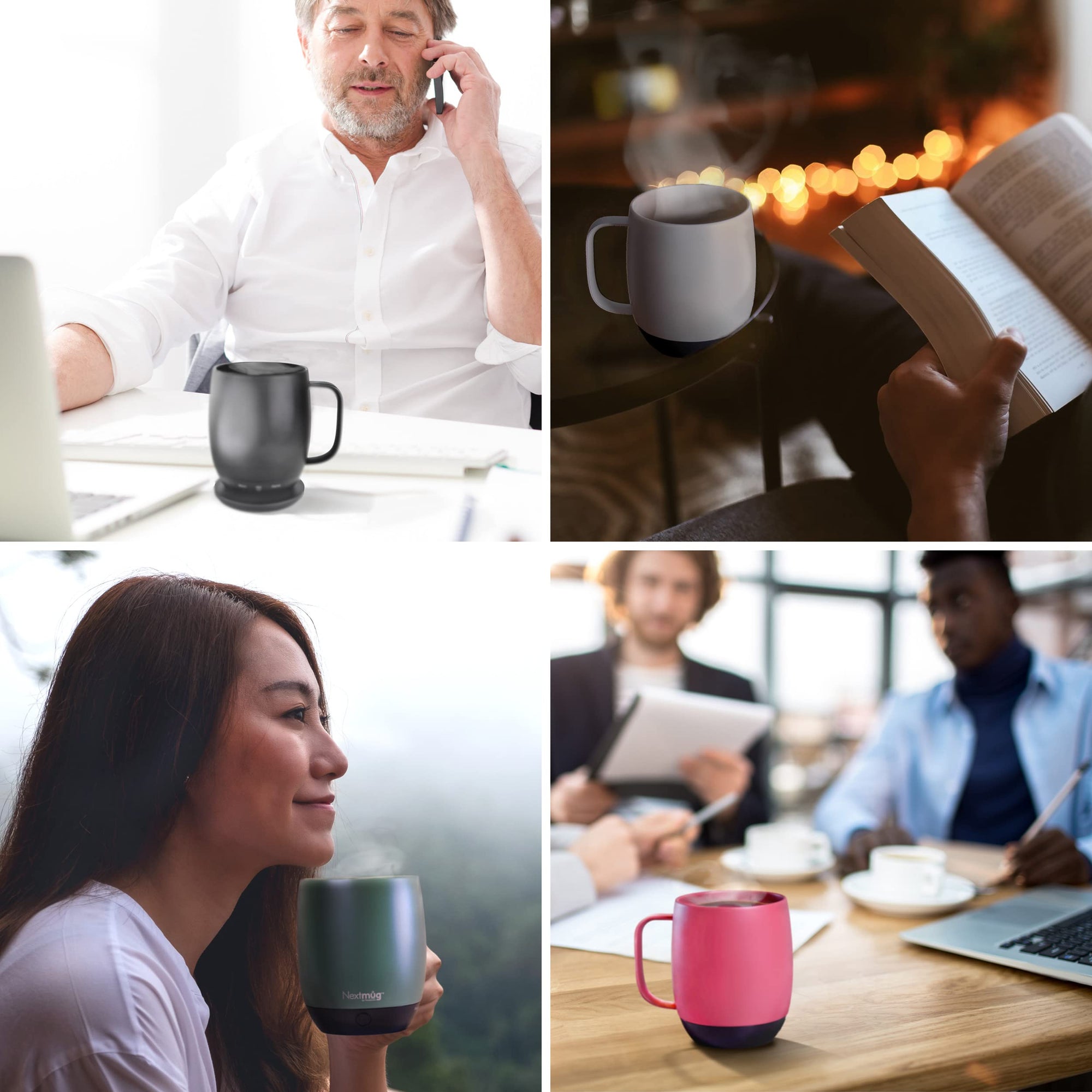 Nextmug - Temperature-Controlled, Self-Heating Coffee Mug (Graphite - 14 oz.)