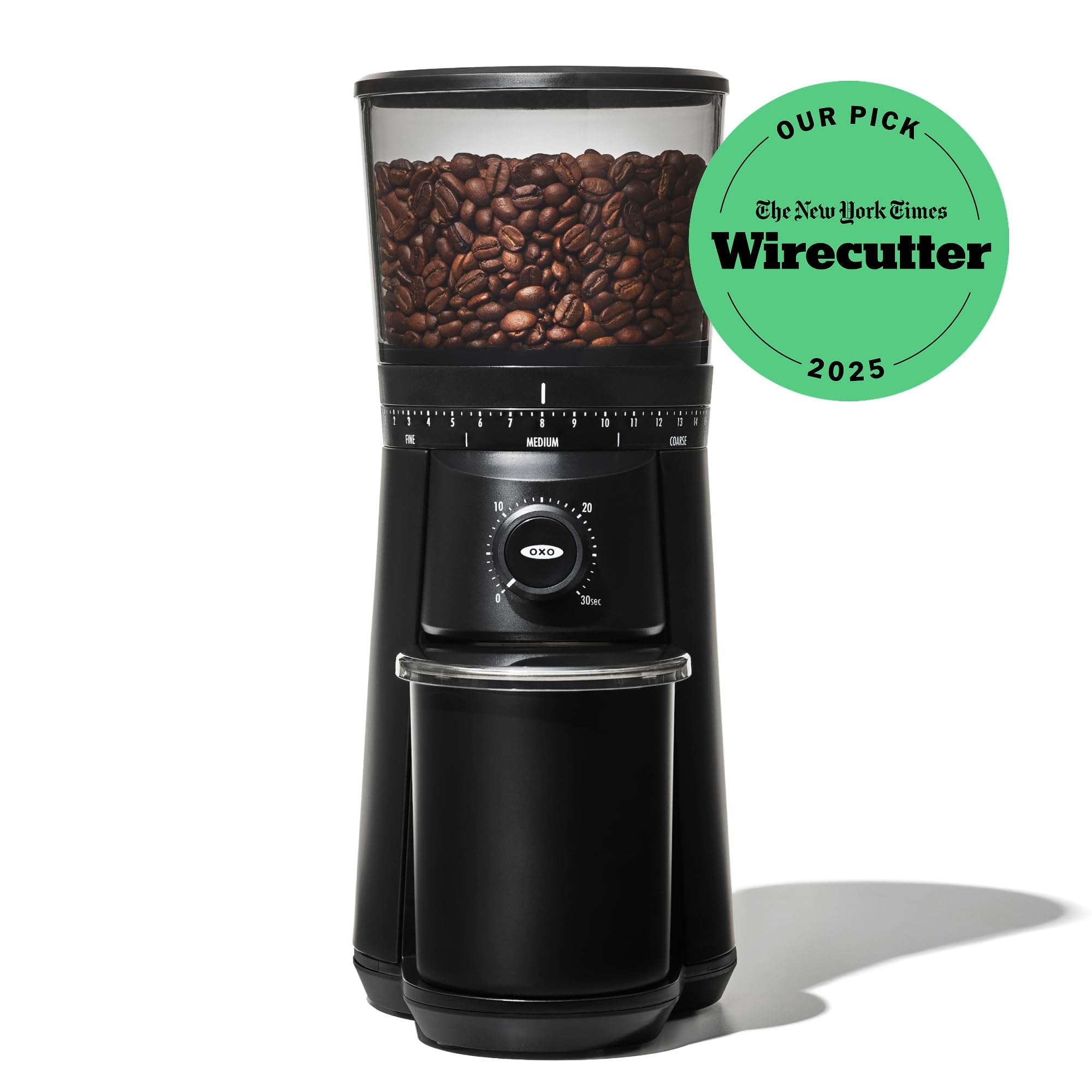 OXO Brew Conical Burr Grinder - Matte Black, Stainless Steel Burrs, One-Touch Automatic Smart Grind