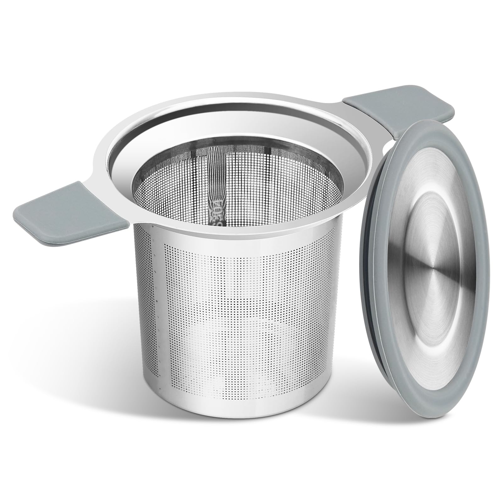 Ohtomber Tea Infuser Strainers, Stainless Steel Loose Leaf Tea Strainer Stepper with Heat Proof Double Handles, Extra Fine Mesh Ball Infusers, Diffuser Holder Filter for Mugs