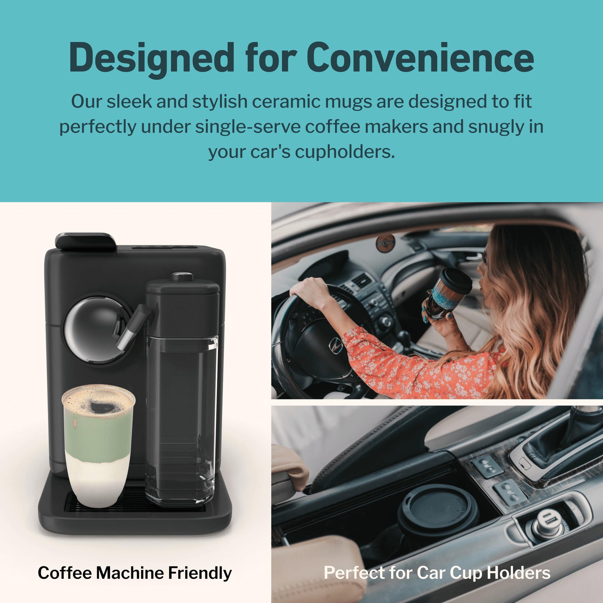 NOVA CERAMICS Travel Mug - Ceramic To Go Coffee Mug With Lid – Travel Mug Ceramic To Go Cup – Microwave & Dishwasher Safe Ceramic Coffee Mug With Lid - Gifts For Women Men Him Her – 12oz – Sage Green